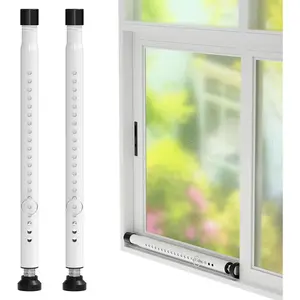 2Pcs Adjustable Sliding Door Security Bar, 16 to 51 Inch Inside Sliding Patio Door Window Security Stopper, Security Lock Hardware for Home Apartment Sliding Glass Door Security