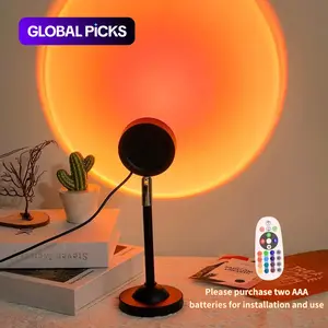RGB Color-Changing LED Projector Night Light with Remote Control, Dimmable Feature, Ambient Room Light for Bedroom, Living Room and Home Decor, Adjustable RGB Lighting #GLOBAL PICKS