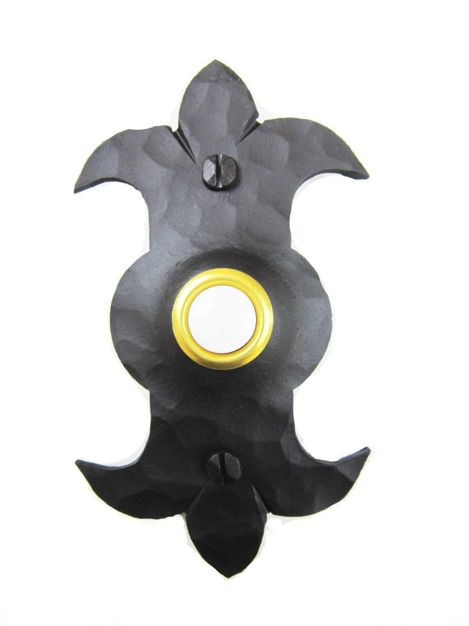 Spanish Fleur De Lis Hammered Iron Doorbell Cover D2