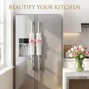 Butterfly Knot Fashion Silk Pearl Car Seat Belt Shoulder Protector, Women's Car Interior Accessory, Home Decor, Refrigerator Handle Cover