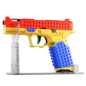 Building Block Toy Gun Blasters, DIY Creative Handgun Model, Stem Display Piece, Suitable for Ages 6+, Birthday Gift