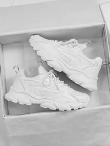 Men's Thick Sole Breathable Dad Shoes, Classic Low Top Lace-Up Casual Shoes, Lightweight Comfortable Versatile Striped Running Sneakers, Fashion Running Shoe