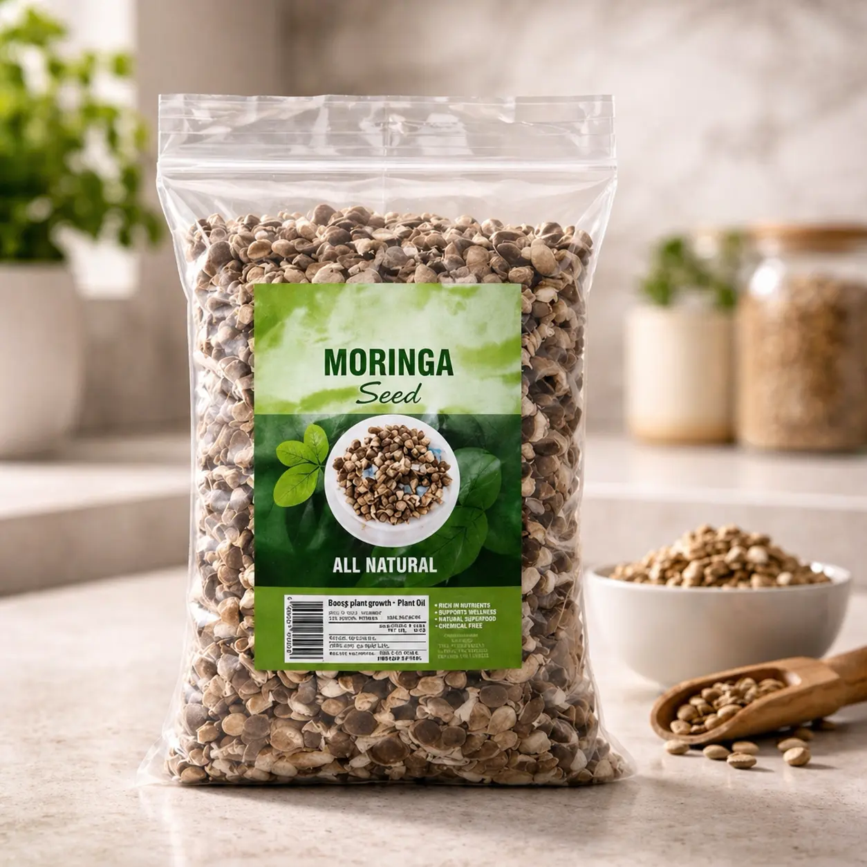 Herbalista Premium Organic Moringa Seeds - 100% All Natural Raw Drumstick Tree Seeds for Herbal Use & Tea - Non-GMO, Nutrient-Rich Superfood for a Health Kick