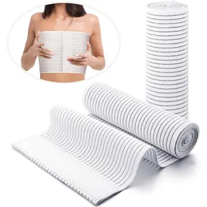2 Pcs Chest Compression Wrap Breast Support Band Sports Support Strap Bandage Adjustable Chest Binder for Large Breasted Women Prevent Breast Bounce for Sports Running(White,Large)