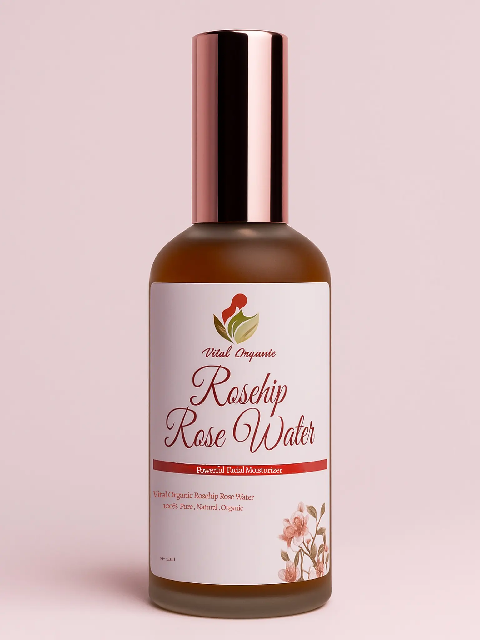 Organic Rosehip Rose Water Facial Mist - Pure, Natural Skincare for All Skin Types - Hydrating Moisturizers & Mists, 8-Ha Moisturizers & Mists