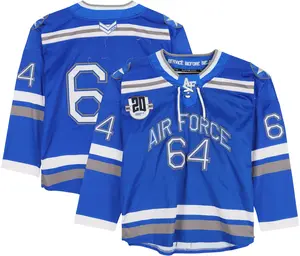 Air Force Falcons Team-Issued #64 Blue Jersey with 20th Anniversary Patch from the Hockey Program - Size L