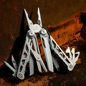 18-in-1 Outdoor Multifunctional Stainless Steel EDC Multitool Pliers - 9 Screwdriver Bits, Long Knife, Large Scissors, Replaceable Wire Cutters - Lightweight Butterfly Opening Survival Gear for Camping, DIY Gifts, Outdoor Multifunctional Tools, Stainless
