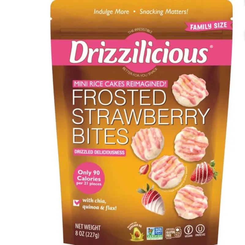 Drizzilicious Mini Rice Cakes 8 oz Family Size Drizzled Deliciousness with Chia Quinoa & Flax