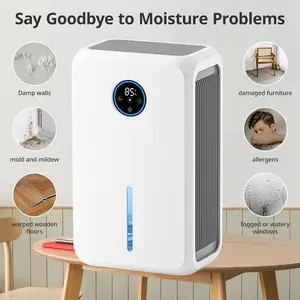 2.6L Portable Dehumidifier for Home with LED Display – Ultra Quiet Energy-Saving Room Dehumidifier for Bedroom, Bathroom, Closet & RV, Auto Shut-Off, Covers Up to 250 Sq.Ft.