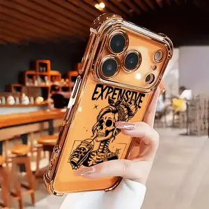 Sassy Skeleton Phone Case for iPhone 17 Air 16 Pro Max 15 Plus 14 13 12 11 X XS Full Body Protection Shockproof Soft Silicone Cover Four-corner Thickened