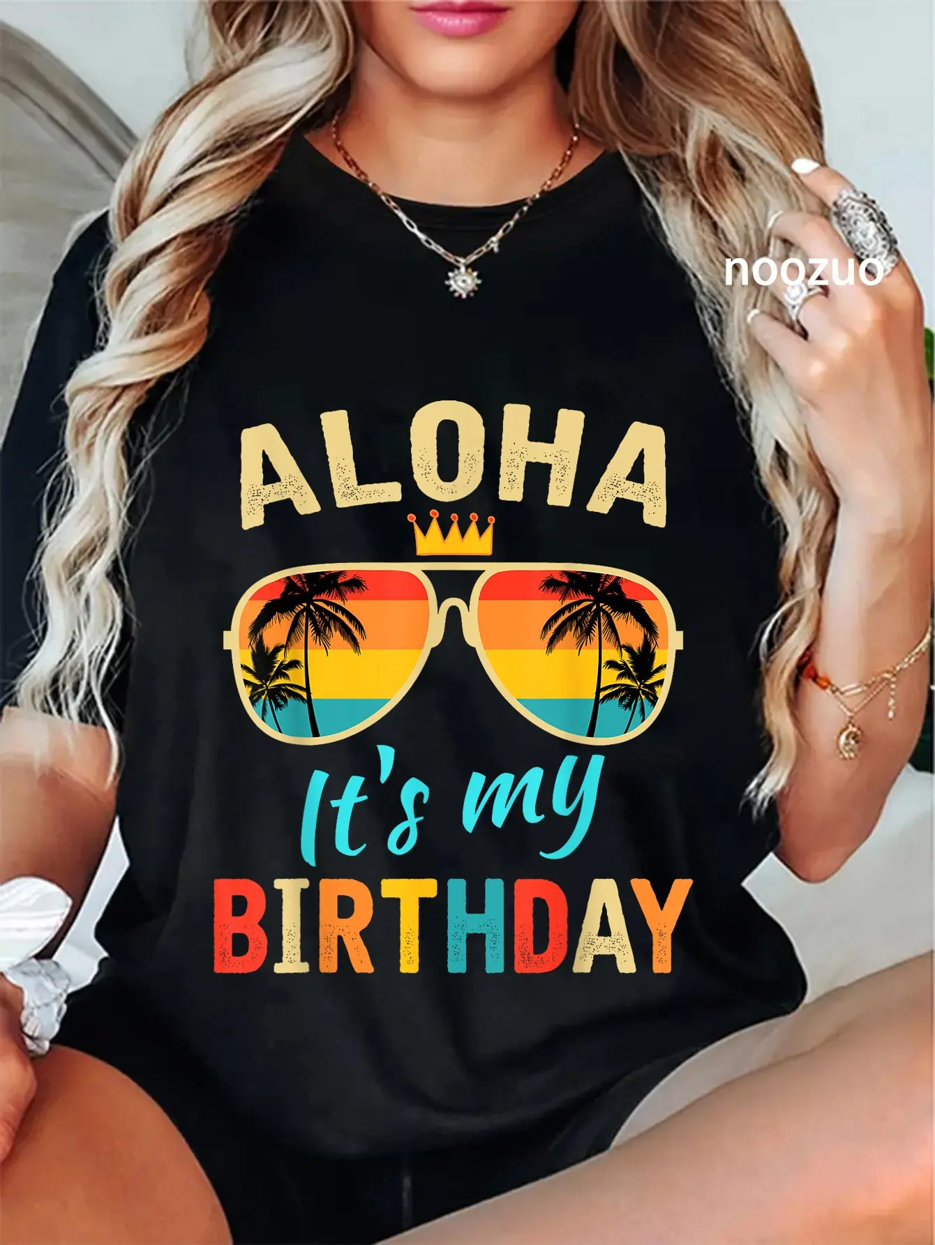 100% Cotton Aloha It's My Birthday Tropical Luau Costume Party Hawaii T-Shirt