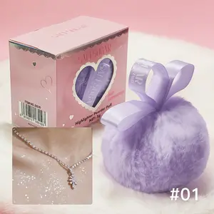 【 Diamond Flash 】 Peach High-gloss Setting Face Brightening and Contouring Powder, Body Diamond Flash Powder Puff Setting Loose Powder, Long-lasting Sparkling Pearlescent Powder Compact, Party Date Stage Makeup, Girlish Heart Makeup Gift