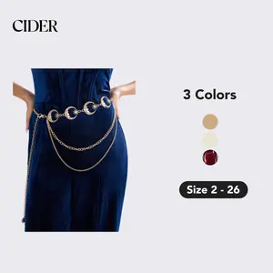 Cider [3 colors, size XS/S/M-3XL/4XL] Whimsigoth Star & Moon Layered Waist Chain