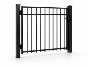 	ALUMINUM GATE 4'Hx5'W (3 RAIL) BLACK		