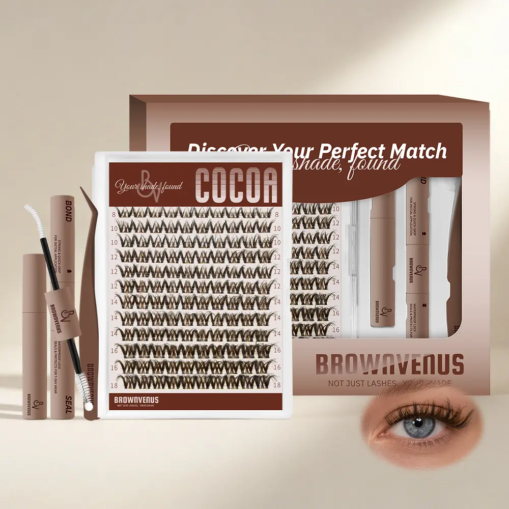 COCOA | BrownVenus Brown Flare Premade Fans Cashmere Soft Natural Daily DIY Eyelashes For Beginners