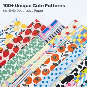 3.94*5.63in 100 No Duplicate Scrapbook Paper| Cute Aesthetic Single-Sided Paper for Junk Journal, Inkjet Printed