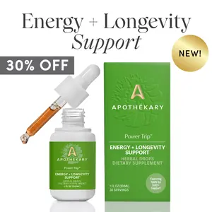 Apothékary Power Trip - Energy and Longevity, NMN for NAD+ Support Liquid Herbal Drops* | Alcohol-Free, Non-GMO Project Verified, Certified Gluten-Free, PETA Certified Vegan & Cruelty-Free, Third Party Tested, Made in the USA