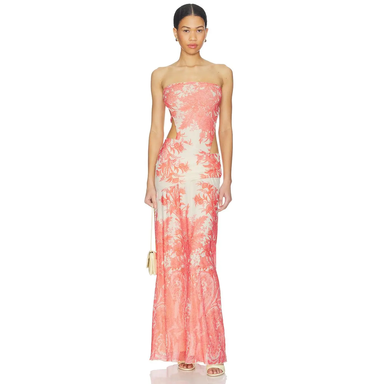Tiger Mist Poppi Maxi Dress in Coral Tapestry