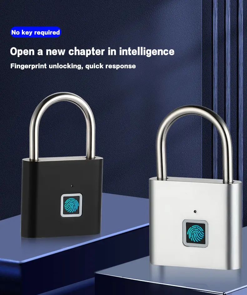 Fingerprint padlocks, fingerprint locks with an app, padlocks with keyless biometric features, smart padlocks suitable for gyms, lockers, doors, fences, and storage