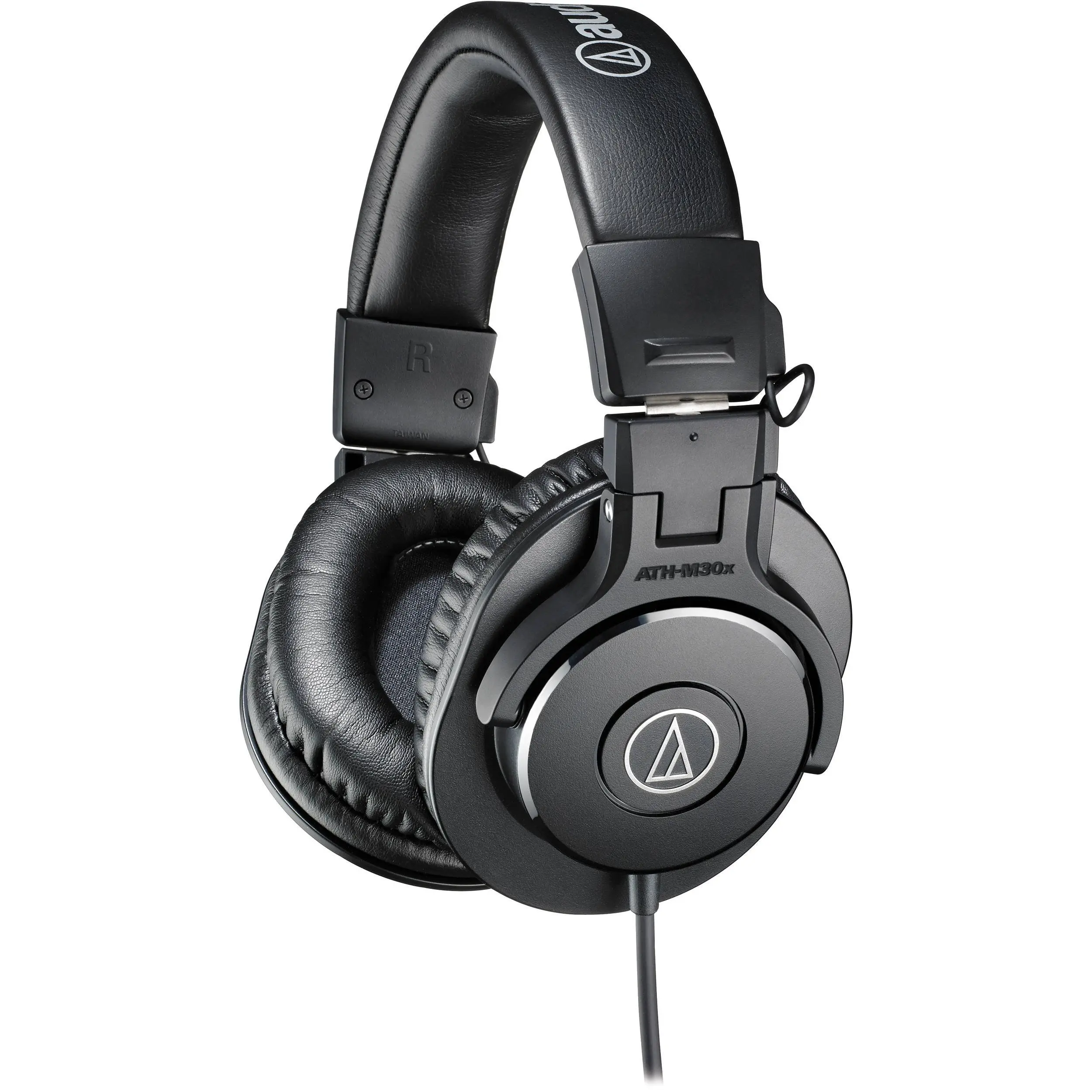 Audio-Technica ATH-M30x Professional Over-Ear Wired Studio Monitor Headphones (Black) - 40mm Drivers, Rare Earth Magnets, Single-Side Exit Cable, Collapsible Portability, Ideal for Recording, Mixing, Music Setup