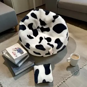 Mini Sofa Bed Bean Bag Dairy Cow Doll Room Decoration Party For 17cm Soft Plush Comfortable Seating