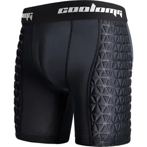 COOLOMG Youth Boys' Padded Baseball Sliding Shorts - Fitted Compression Slider Shorts with Cup Pocket, Athletic Wear for Baseball, Softball