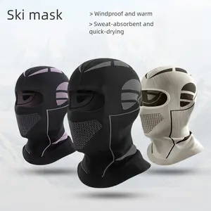 Unisex Thermal Ski Mask - Nylon Fabric 38x28cm Protective Mask, Breathable, Windproof, Cold Protection Warm Head Cover for Adults, Ideal for Winter Sports, Motorcycle Cycling, Neck Warmer Ski Mask Chain