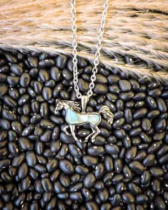 Charming Horse Charm Bluebelle Horse Pendant, Fashion Costume Jewelry Necklace