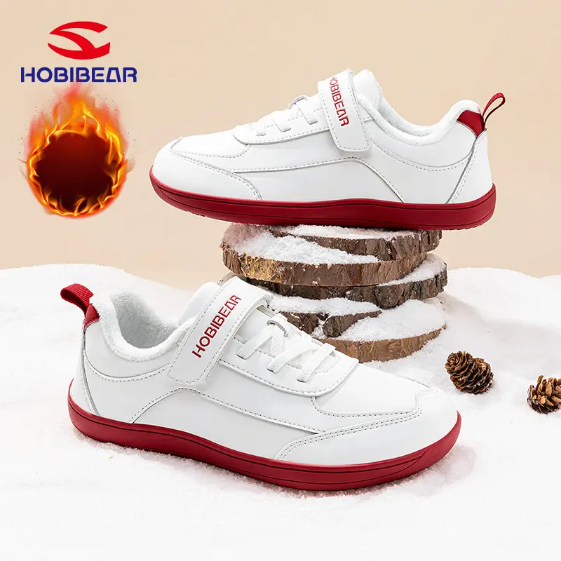 HOBIBEAR Women's Fleece-Lined Wide Rubber-Toe Closed Low-Top Sneakers - Winter Walking Shoes, Sports Footwear, Rubber-Toe Casual Trainers for Outdoor Use