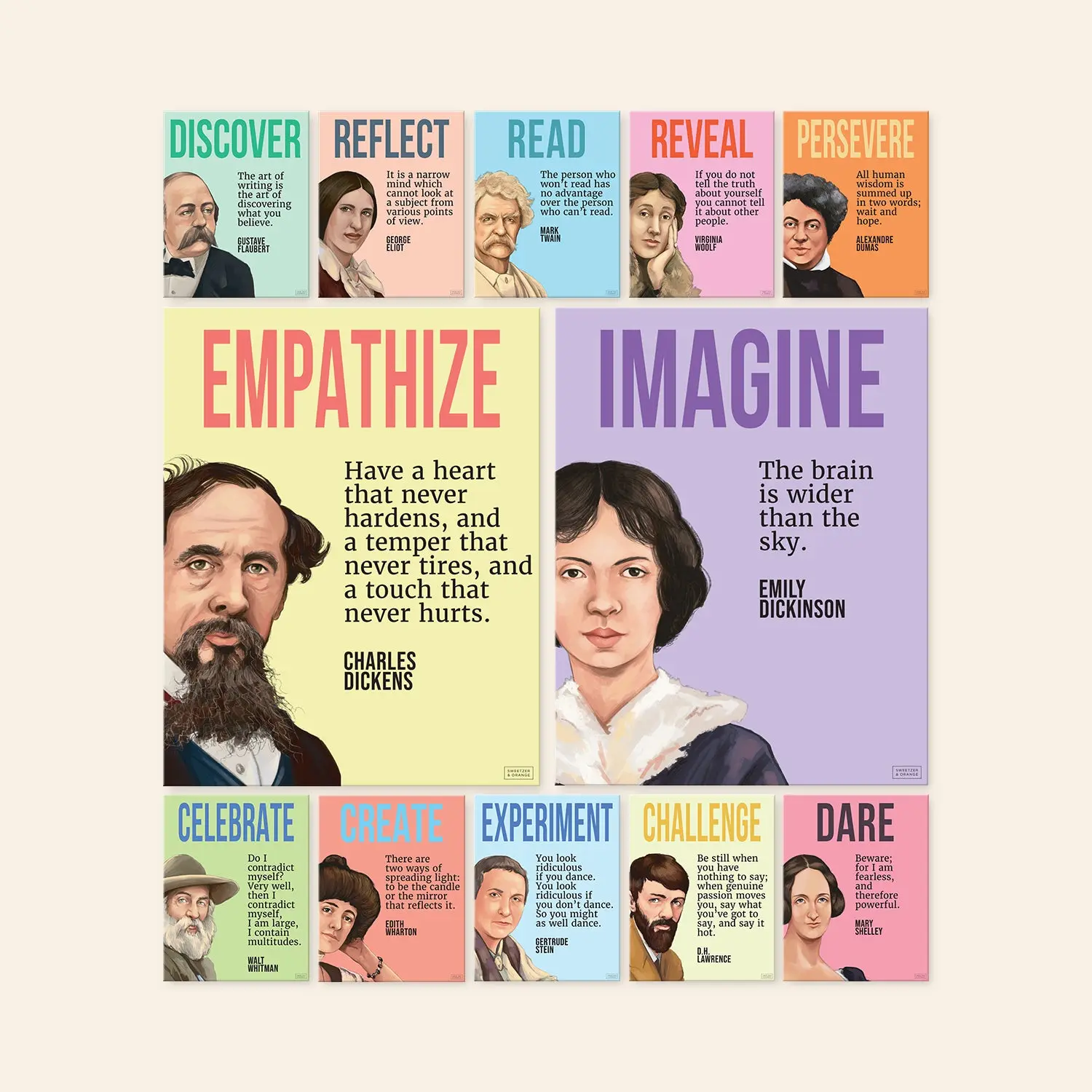 Set of 12 Author Posters