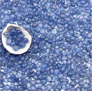 2.2 lbs Premium Small Aquarium Substrate Gravel - Polished Smooth Vibrant Blue Sea Glass for Fish Tanks, Decorative Stones, Fairy Gardens, and Potted Plants