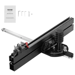 【Spotlight Day】VEVOR Precision Miter Gauge, Standard Slot 3/4'' x 3/8'', Aluminum Alloy Table Saw Miter Gauge with 18 in Grating 15 Angle Stops Adjustable Spring Loaded Plunger and Removable Disc, for Woodworking