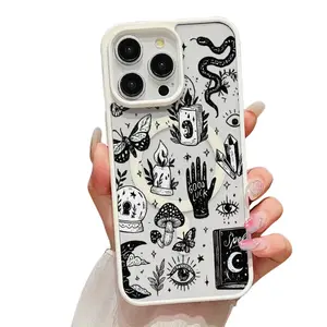 Mystical Witchy MagSafe Phone Case for iPhone 16/15/17/14 13/12 Pro Max/Plus/Pro Black/White TPU Edge Transparent Crystal Protection Casing