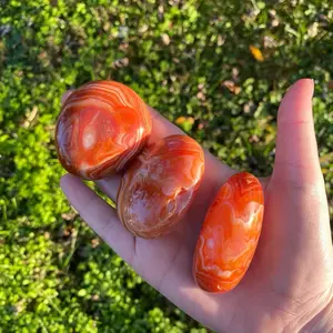 Carnelian Crystal Palm Stone Pebble