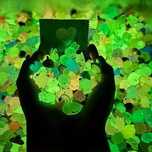 25/50pcs Mini luminous resin animal figurines, resin creative handmade decorations, holiday party gifts, garden scene decorations, simulated micro landscape decorations, handmade DIY gardening resin accessories, random shapes, Outdoor