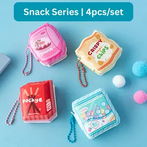 Cute Kawaii Mini Notebooks Set, 4-Pack with Adorable Pendants, Fidget Toy Sticky Notes, Ideal for School, Office & Travel Gifts