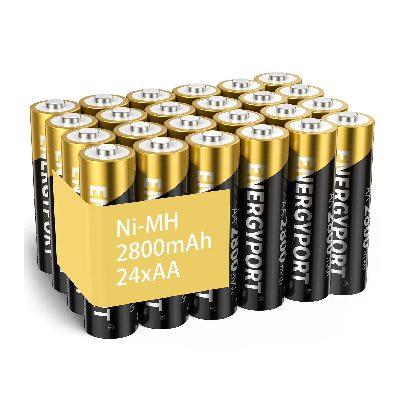 ENERGYPORT Rechargeable AA Batteries (24 Count) - 2800mAh High Capacity 1.2V Nickel Metal Hydride Low Self Discharge, Long-Lasting, Recharge Up to 1200x for Universal Electronics Accessories