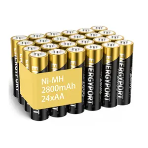 ENERGYPORT 24 Count Rechargeable AA Batteries, 2800mAh High Capacity Double A Recharge up to 1200x Times, 1.2V NiMH Low Self Discharge aa Battery