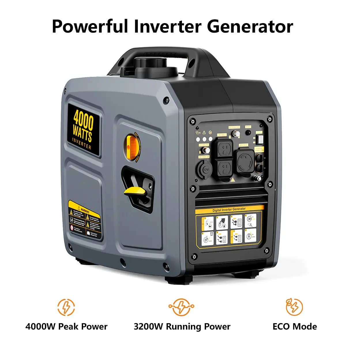 Portable Gasoline Inverter Generator - Ultra Low Noise 59dB, 4000 Peak W, 120V 60Hz, EPA Certified, RV & Home Power Backup (Tools & Hardware Power Accessory) perfect christmas