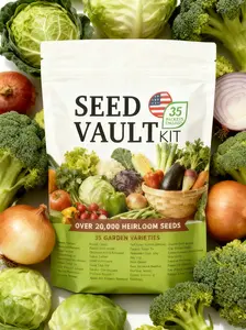 Vegetable Seeds Variety Pack 35 Varieties, Survival Garden Seed Kit, Non-GMO Backyard Gardening Collection, Seeds Only Not Live Plant