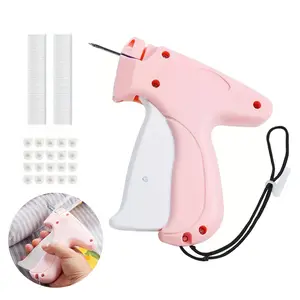 Quick Clothing Fixer,Quilting Fixer,1 Pink Stitchy with 100 Bear Buckles & 1000 Glue Needles, Perfect for Bedding Repair, Home Quilting,Fabric Fixing