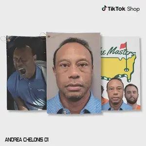 Tiger Woods Mugshot Golf Towel, Microfiber Golf Towel, Clip and Grommet, Funny and Absorbent, Perfect Golf Gift for Clubs and Balls