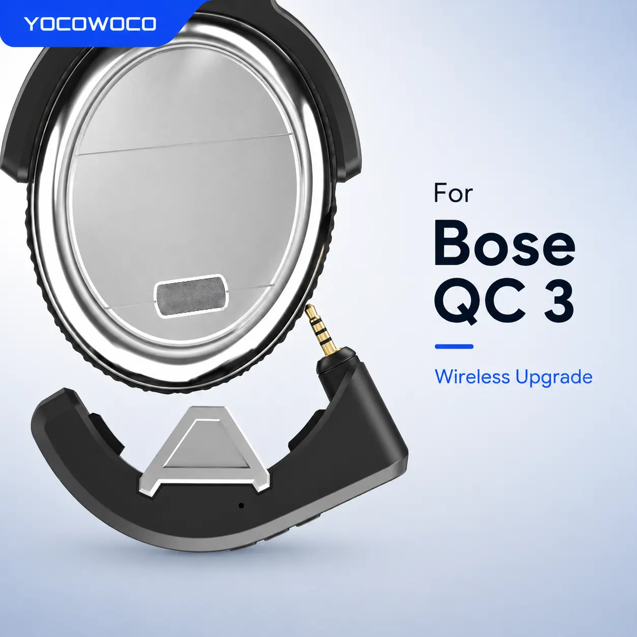 aptX Wireless Bluetooth 5.0 Adapter for Bose QC3 QuietComfort 3 with Mic/Volume Control, Black