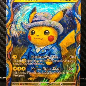 Pikachu custom-made embossed fan art card