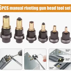 6pcs Car Manual Rivet Gun Set, Efficient Hand Riveting Tool, M3-M12 Rivet Nuts, Durable Kit for Cars, Home Renovation, Metal Connection Tools