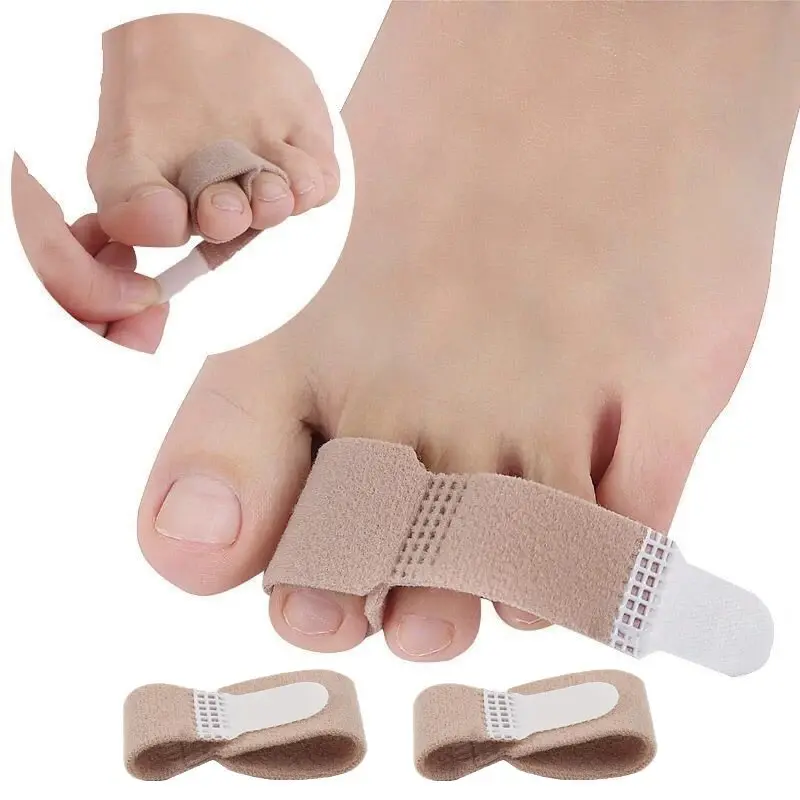 2Pcs Gentle Hammer Toe Straightener Broken Toe Wraps Hammertoe Corrector Toe Splints for Crooked Curled Bent Toes Alignment Supportive Daily Pressure Relief