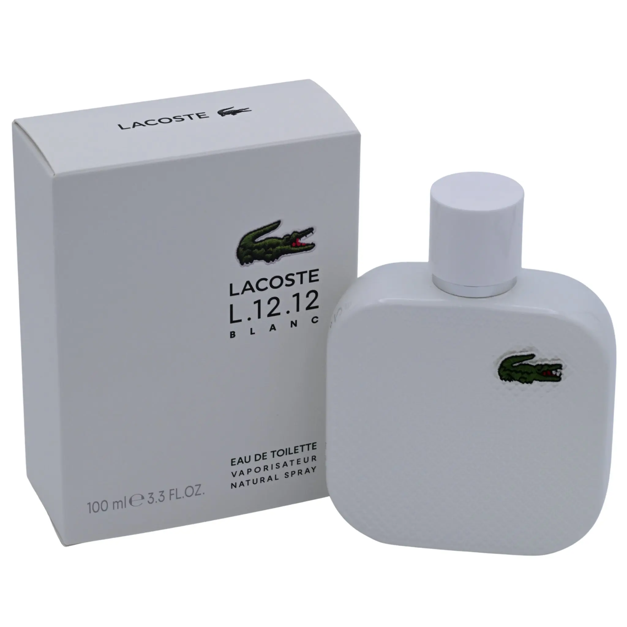 LACOSTE Eau de L.12.12 Blanc Pure White Men's EDT Fragrances Spray, 3.4 fl oz (3.3 oz Equivalent) - Lightweight, Grapefruit Mix, Cardamom, Rosemary, Cedar Leaves, Recommended for Casual Use, New Boxed (3-3.9 fl oz Range), Casual Wear, No, Perfume For Sale