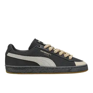PUMA Mens Nahmias Suede Vintage Black Lace Up Sneakers Shoes Casual - Grey