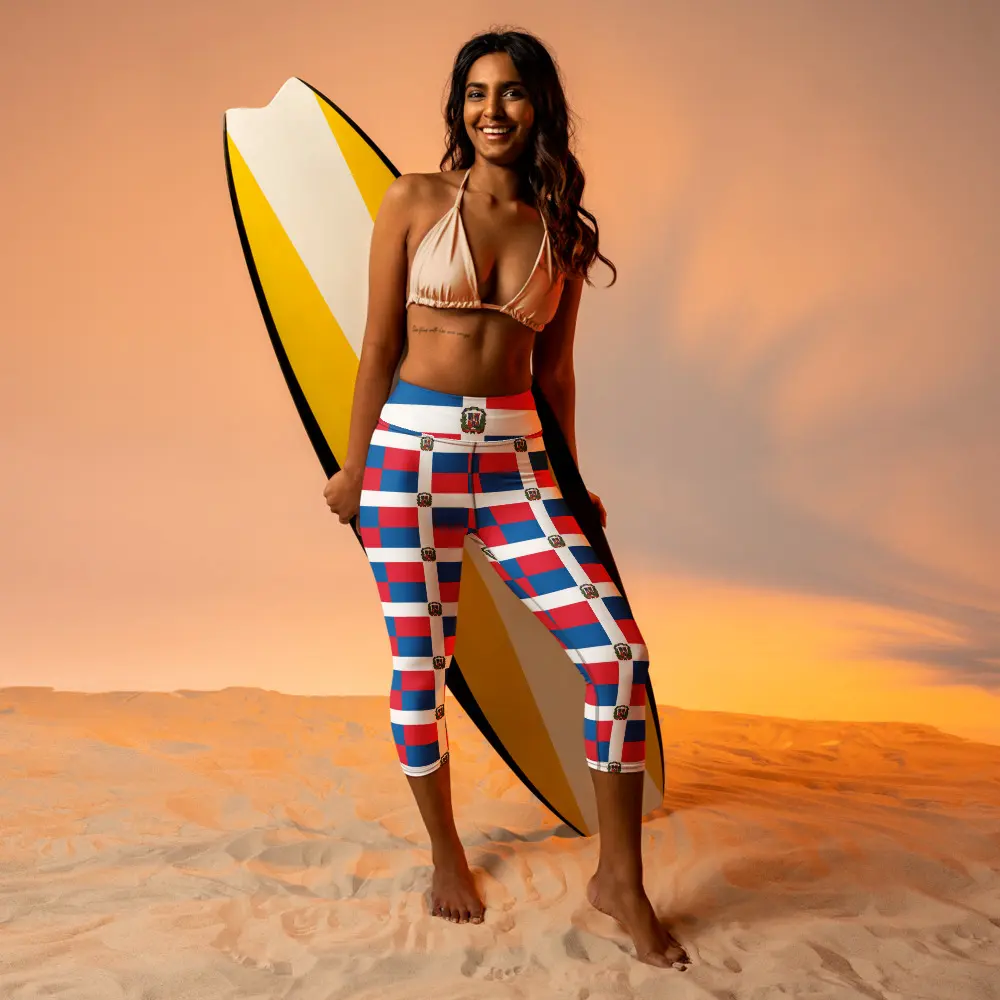 Dominican Republic Flag Capri Leggings 🇩🇴 | High-Waisted Yoga Pants