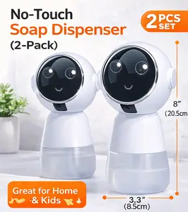 Modern Automatic Foaming Soap Dispenser (2PCS), Touchless Sensor, 3 Adjustable Foam Levels, USB-C Rechargeable for Home Use
